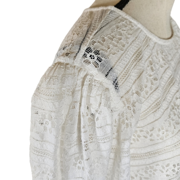Treasure&Bond Beautiful Lace Blouse, 3X, Ivory - Picture 3 of 14